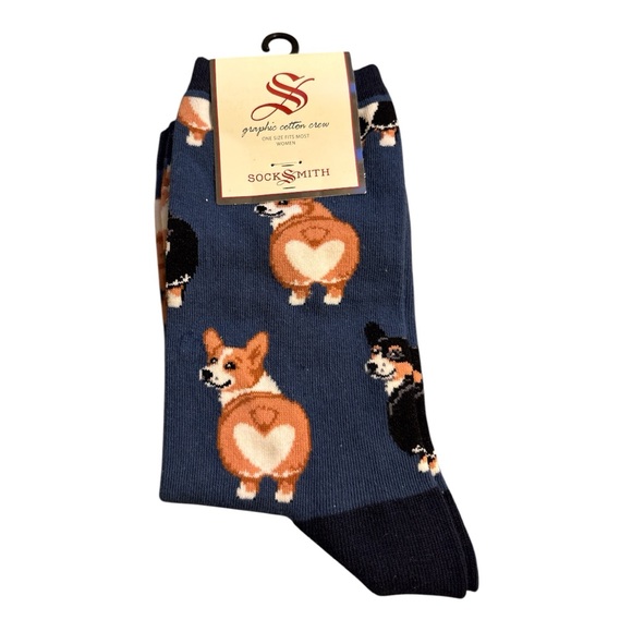 Women’s Socksmith Corgi Butt socks - Blue - Picture 2 of 2